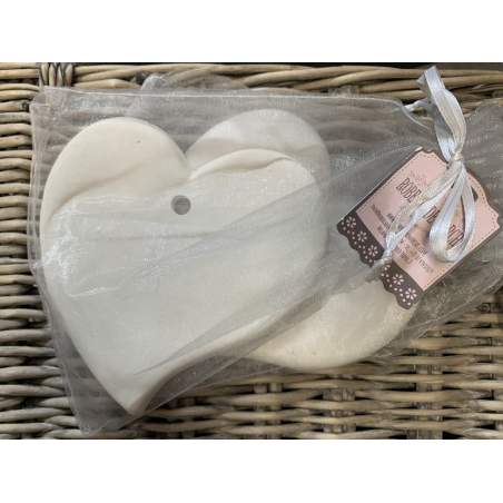 Mathilde M, Sacchetto Organza con due Cuori grandi di Gesso