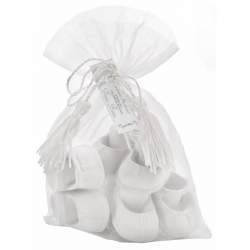 Mathilde M, Sacchetto Organza 3 Paia Scarpine Medie Bimba di Gesso