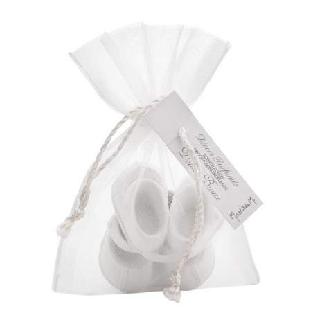 Mathilde M, Sacchetto Organza 2 Paia Scarpine Piccole Bimba di Gesso
