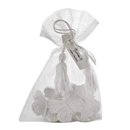 Mathilde M, Sacchetto Organza 5 Farfalle di Gesso