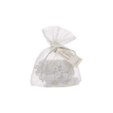 Mathilde M, Sacchetto Organza 4 Vasi di Fiori di Gesso