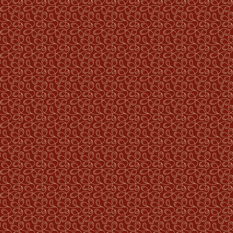 EQP Tomorrow's Heritage - Dancing Queen Cranberry Red, Tessuto Rosso Mirtillo con Ghirigori EQP Textiles - Ellie's Quiltplace - 