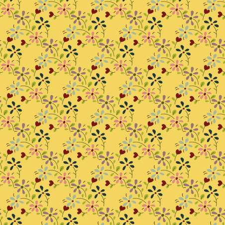EQP Tomorrow's Heritage - Summer Meadow Daffodil, Tessuto Giallo Narciso con Prato Fiorito Ellie's Quiltplace Textiles - 1