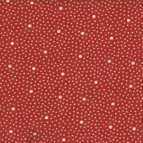 Moda Fabrics, Tessuto Rosso con Pois crema Moda Fabrics - 1