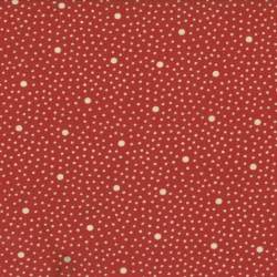 Moda Fabrics Nature's Chiristmas Collection, Tessuto Rosso con Pois Bianchi