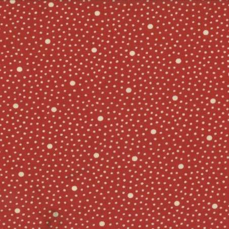 Moda Fabrics Nature's Chiristmas Collection, Tessuto Rosso con Pois Bianchi