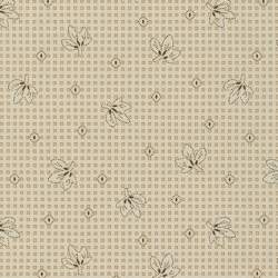 Robert Kaufman, Tessuto Beige con Fiori e Disegni
