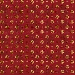 Henry Glass Gratitude & Grace by Kim Diehl, Tessuto Rosso con Piccole Ghirlande