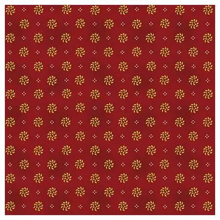 Henry Glass Gratitude & Grace by Kim Diehl, Tessuto Rosso con Piccole Ghirlande