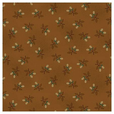 Henry Glass Gratitude & Grace by Kim Diehl, Tessuto Marrone con Bacche Fiorite