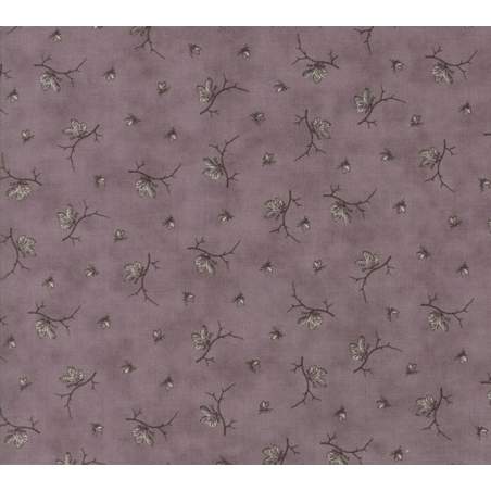 Moda Fabrics, Tessuto Viola con Rametti e Farfalle