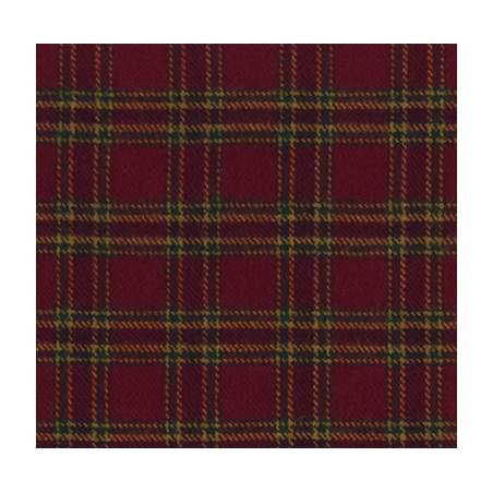Marcus Fabrics Primo Plaid Flannel, Tessuto Flanella Fondo Rosso con Righe Gialle e Marroni