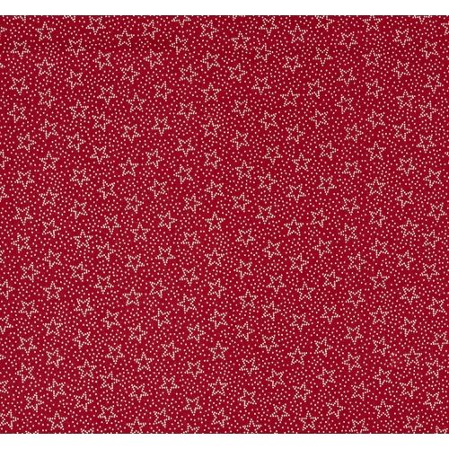 Fabric Traditions, Tessuto Fondo Rosso con Stelle e Puntini Bianchi Fabric Traditions - 1