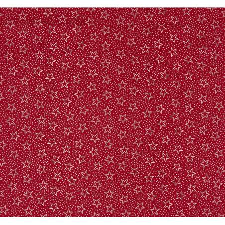 Fabric Traditions, Tessuto Fondo Rosso con Stelle e Puntini Bianchi Fabric Traditions - 1