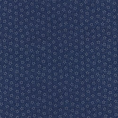 Fabric Traditions, Tessuto Fondo Blu con Stelle e Puntini Bianchi Fabric Traditions - 1