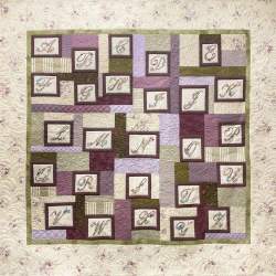 KIT Alfabeto Fiorito - Quilt Ricamato 85 x 82 pollici Roberta De Marchi - 1