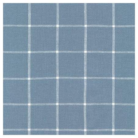 Tessuto Giapponese Tinto in Filo, Azzurro a Quadri CHAMBRAY