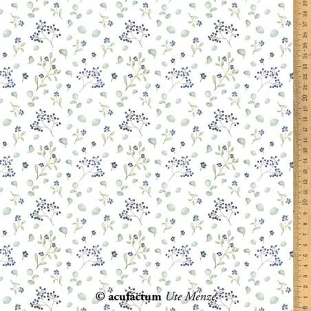 Acufactum Tessuto di cotone con Bacche Blu
