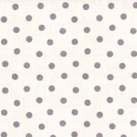 Moda Fabrics, Tessuto Crema con Pois Grigio