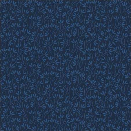 Wilmington Prints Essentials Basics, Tessuto Blu con Piccoli Germogli