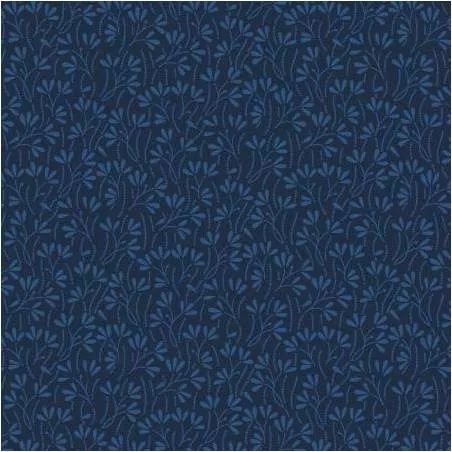 Wilmington Prints Essentials Basics, Tessuto Blu con Piccoli Germogli
