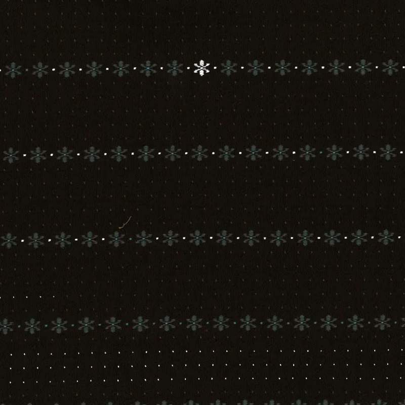 Tessuto Giapponese Tinto in Filo Nero con Fiorellini Chiari Sojitz Fashion - 1