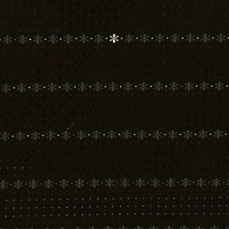 Tessuto Giapponese Tinto in Filo Nero con Fiorellini Chiari Sojitz Fashion - 1