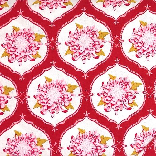 Tilda Tessuto Rosso con Peonie, 140 cm di altezza Tilda Fabrics - 1