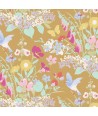Tilda Gardenlife, Tessuto Senape con Fiori e Uccelli