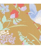 Tilda Gardenlife Mustard, Tessuto Senape con Fiori e Uccelli Tilda Fabrics - 2