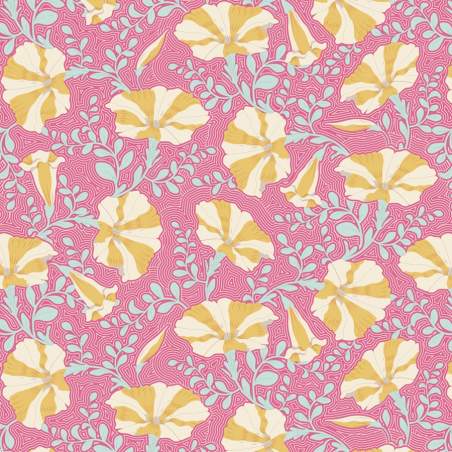 Tilda Gardenlife Striped, Tessuto Rosa con Petunie Tilda Fabrics - 1