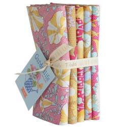 Tilda Gardenlife, 5 Fat Quarter 50 x 55 cm - Senape e Rosa Tilda Fabrics - 1