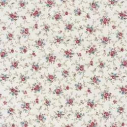Sevenberry, Tessuto panna a piccoli fiori rossi e blu