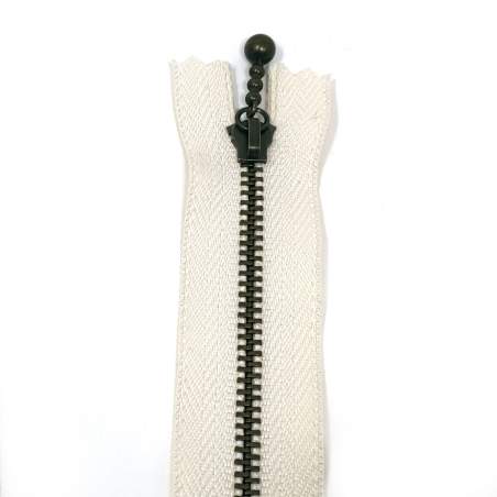 Cerniera Zip Giapponese in metallo - Bianco
