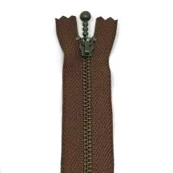 Cerniera Zip Giapponese in metallo - Marrone