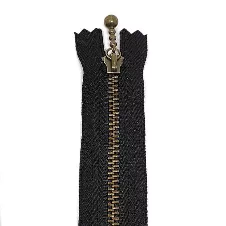 Cerniera Zip Giapponese in metallo - Nera