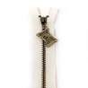 Cerniera Zip Giapponese in metallo - Bianca con Charm Macchina o Spoletta