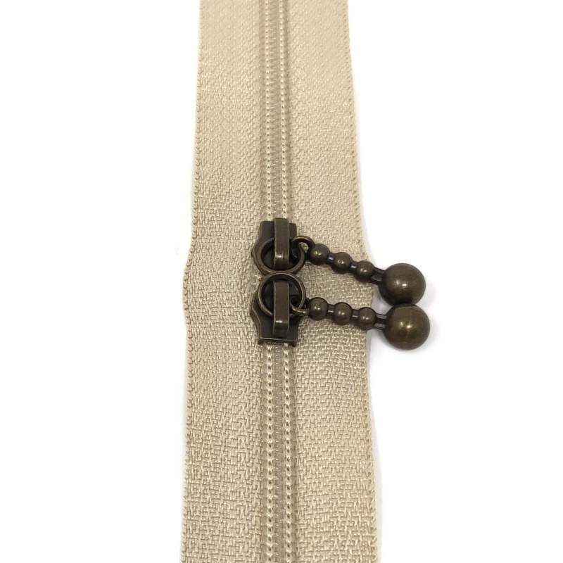 Cerniera Zip Giapponese in metallo con Doppio Cursore - 40 cm