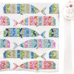 Whale Quilt - Kit di Tessuti per il Quilt delle Balene Robert Kaufman - 1