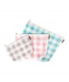 Gingham on the Go 3 Piece Project Bag Set, Set 3 Bustine Portalavoro