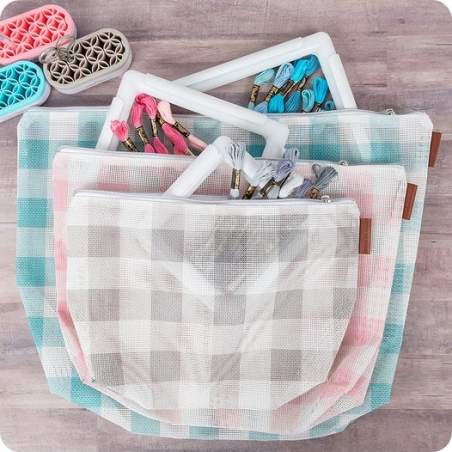 Set di 3 Borsine Traforate portatutto - Gingham on the Go