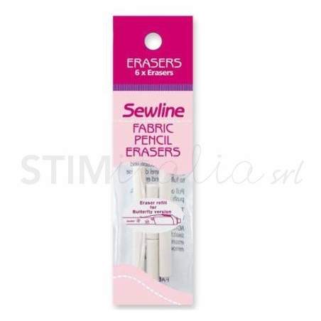 Sewline, Pencil Eraser - Gomma per Fabric Pencil, 6pz Sewline - 1