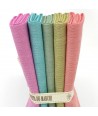 Tilda Chambray Basics, 5 Fat Quarter 50 x 55 cm - Verde e Rosa