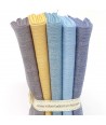 Tilda Chambray Basics, 5 Fat Quarter 50 x 55 cm - Blu e Giallo
