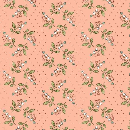 EQP New Vintage Lily of the Valley Frosted Pink, Tessuto rosa pesca a fiori Ellie's Quiltplace Textiles - 1