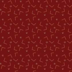 EQP New Vintage Love Letters Cranberry Red, Tessuto rosso mirtillo con cuori