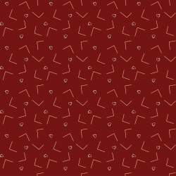 EQP New Vintage Love Letters Cranberry Red, Tessuto rosso mirtillo con cuori EQP Textiles - Ellie's Quiltplace - 1