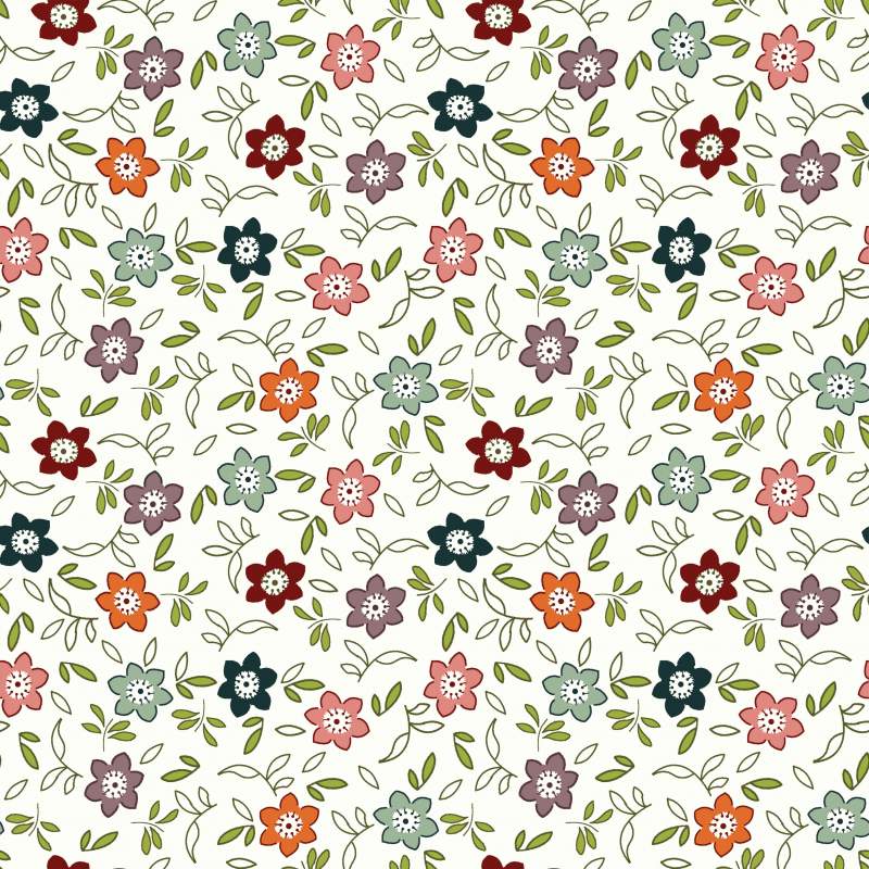 EQP New Vintage Rose Hip-Cream, Tessuto bianco panna a fiori Ellie's Quiltplace Textiles - 1