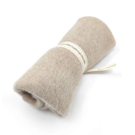 Panno di Lana Cachemire Beige, circa 24 x 31 cm