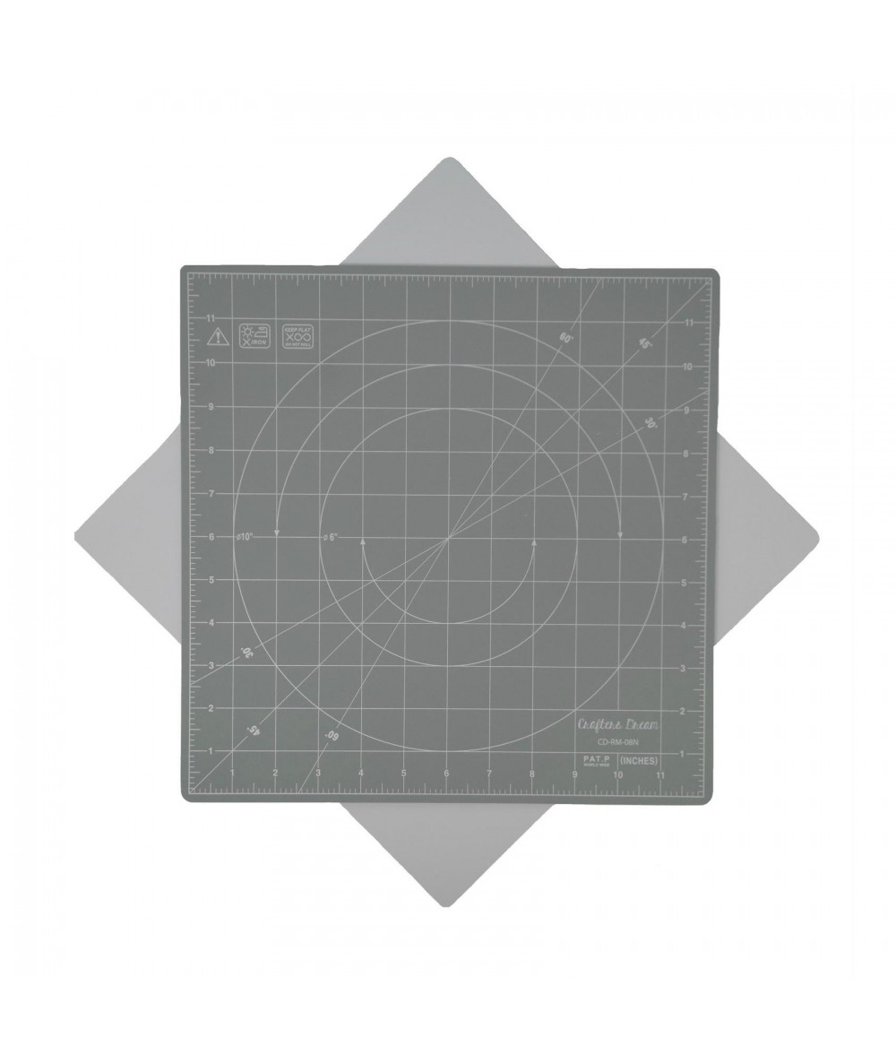 Piano di Taglio Rotante 12 x 12 pollici, Grigio - Crafters Dream Crafters Dream - 1 Piano di Taglio Rotante 12 x 12 pollici, Grigio - Crafters Dream Crafters Dream - 1